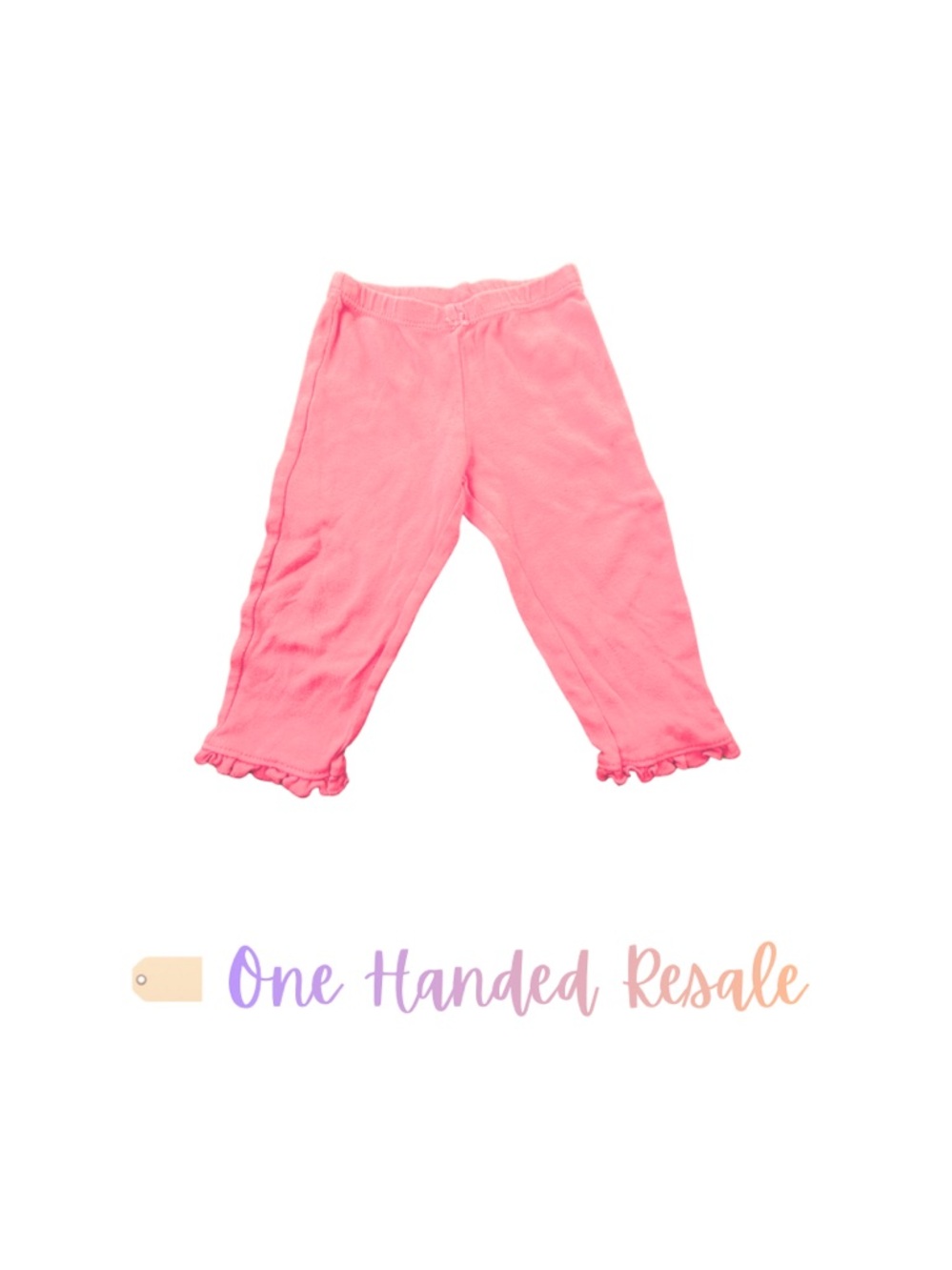 🌸 Carter's Kids Light Coral Pink Baby Pants Ruffle Hem Stretchy Soft Girls 12M